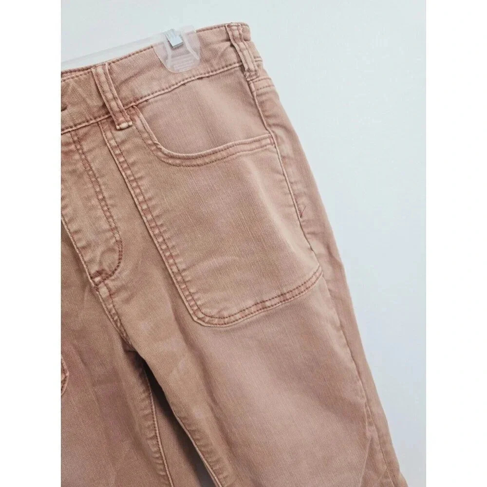 Pilcro Anthropologie Bronze Boho Low Rise Icon Faded Flared Y2K Cotton Jeans 28 - Picture 4 of 14